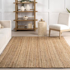 nuLOOM 2x6 Rigo Jute Hand Woven Area Rug, Natural, Solid Farmhouse Design, Natural Fiber, For Bedroom, Living Room, Dining Room, Hallway, Office, Kitchen, Entryway - color: Natural, size: 2'6" x 6' (Rectangular)