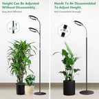 Aumtrly Grow Lights for Indoor Plants, Full Spectrum Floor Standing Plant Lights with 68" Stand for Growing Large Tall Plants, Black Halo LED Plant Grow Light with 6/12/16H Timer - size: 1 head 68inch/black