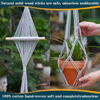4 Pack Macrame Plant Hangers Indoor Up to 10 inch Pot, Boho Hanging Planters, Plant Holder with 8Pcs Stainless Steel Hooks (4Pcs Gray Hanger) - color: 4pcs Gray Hanger