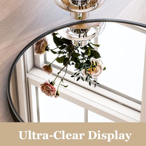 HARRITPURE Arched Wall Mirror – 30"x40" Arch Bathroom Mirror Metal Frame Vanity Mirror for Bedroom, Entryway Dresser Decor, Black - color: Black-1pcs, size: 40"L x 30"W