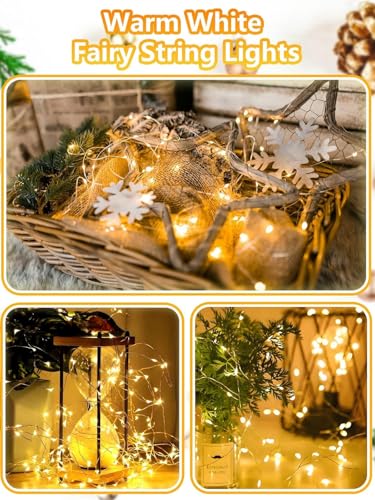50 LED Fairy Lights Battery Operated with Remote, 16FT Waterproof Twinkle Lights with Timer & 8 Modes, Fairy String Lights Outdoor Indoor for Bedroom Classroom DIY Christmas Decor (Warm White) - color: Warm White, size: 1 Pack 50LED