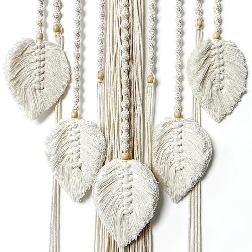 Large Tree of Life Dream Catchers, Macrame Wall Hanging Boho Handmade Woven Dream Catcher Macrame Wall Decor Art for Adults Boys Girls Bedroom Wedding Party Decor, Festival Blessing Gift（Light Beige）