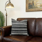 Slow Cow Boho Chenille Textured Woven Stripe Throw Pillow Covers 18 x18 Cushion Cover Black Pillow Cover Pillowcase - color: Black, size: 18" x 18" (Pack of 1)