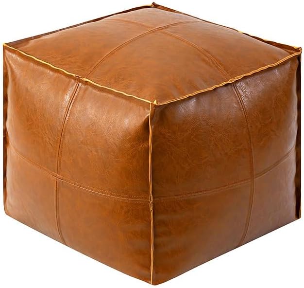 Ottoman Footstool Bean Bag Ottoman Stuffed Animal Storage Bean Bag Leather Bean Bag Chair (No Filler)
