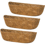 3Pcs 36“ Coco Liners for Planters, Pre-Formed Trough Coconut Fiber Liner Replacement for Window Box, Fence Flower Baskets, Garden Flower Pot (36 inch 3PCS) - size: 36 inch 3PCS