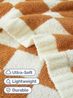 Super Soft Throw Blanket - Checkered Blanket for Couch, Bed, Sofa, Chair - Lightweight Warm Double Sided Knit - All Season Cozy, Fuzzy, Anti-Static Microplush Blanket for Women - 50x60 (Toffee/Cream) - color: 06 - Checkered Toffee/Cream