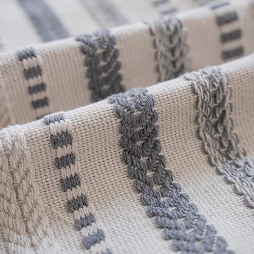 Cethom Grey Boho Throw Pillow Covers 18x18 Inch Set of 2, Stripe Textured Decorative Couch Pillow Cases for Bed, Sofa, Living Room, Bedroom, Farmhouse Home Accent Cushion Covers - color: Grey, size: 18" x 18" (Pack of 2)
