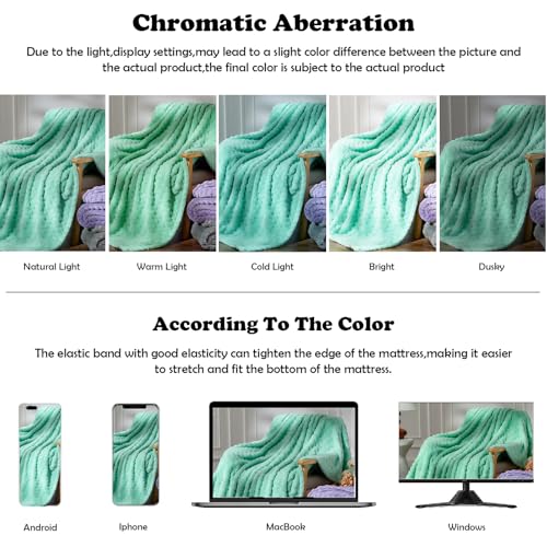 NEWCOSPLAY Super Soft Queen Blanket Aqua Premium Silky Flannel Fleece 3D Waffle Checkered Lightweight Bed Blanket All Season Use (Aqua, Queen(90"x90")) - color: Aqua, size: Queen(90"x90")