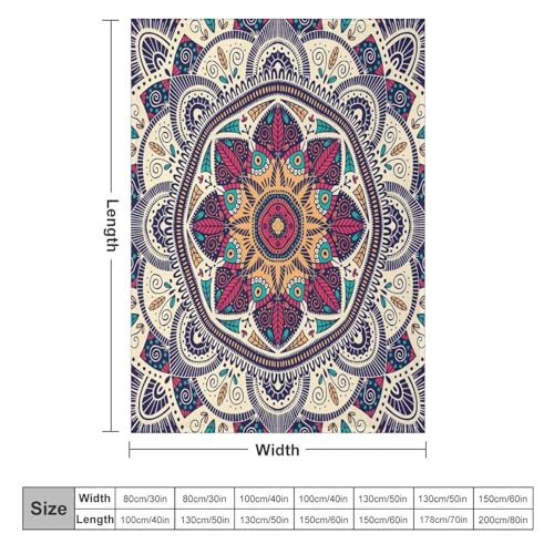 Indian Mandala Blanket,Vintage Bohemian Hippie Abstract Geometric Art Print Blanket for Couch Sofa Bed Decorative Gifts 30x40 - color: Blanket-11, size: 30"x40"
