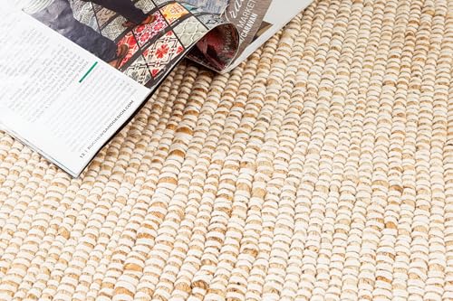 KEMA 2' x 8' Jute & Cotton Handwoven Runner Rug, Natural Reversible Farmhouse Boho Area Rug, Durable Woven Carpet for Hallway, Entryway, Kitchen, Bedroom, Living Room & Indoor Outdoor Use - size: 6' x 9' (Rectangular)