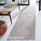 SAFAVIEH Natural Fiber Collection Runner Rug - 2'3" x 8', Silver & Natural, Handmade Woven Fringe Jute, Ideal for High Traffic Areas in Living Room, Bedroom (NF826G) - color: Silver/Natural, size: 2'3" x 8' (Runner)