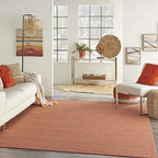 Nourison Home Positano Terracotta 2'2" x 10' Area Rug - Easy Clean, Non Shedding, Bed Room, Living Room, Dining Room, Kitchen (10' Runner) - color: Terracotta, size: 2'2" x 10' (Runner)
