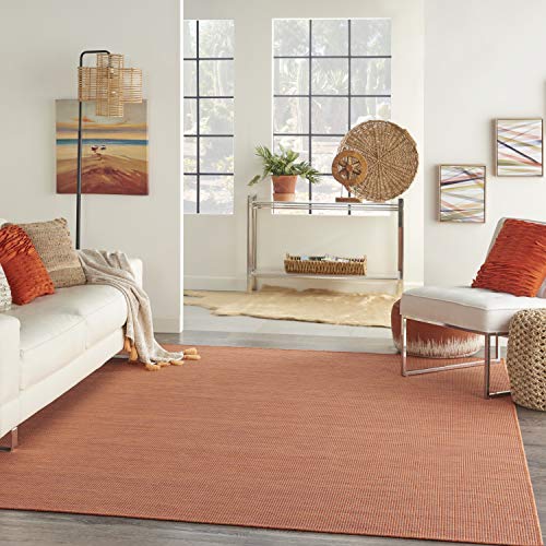 Nourison Home Positano Terracotta 2'2" x 10' Area Rug - Easy Clean, Non Shedding, Bed Room, Living Room, Dining Room, Kitchen (10' Runner) - color: Terracotta, size: 2'2" x 10' (Runner)