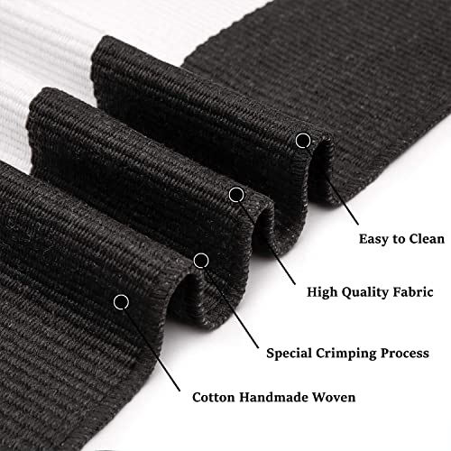 KILOCOCO Black and White Striped Rug 2.3'x3.6' Indoor Outdoor Rugs Front Door Mat Hand Woven Cotton Washable Striped Layered Doormats for Front Porch/Kitchen/Farmhouse/Entryway/Patio - color: Black and White Stripe, size: 2'4" x 3'7" (Rectangular)
