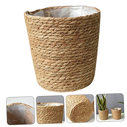 BESPORTBLE Planter Straw Woven Basket Plant Vase Liner for Home Decor Centerpiece
