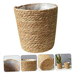 BESPORTBLE Planter Straw Woven Basket Plant Vase Liner for Home Decor Centerpiece