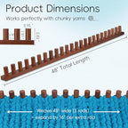 LITURTOO 48" Chunky Blanket Loom - Loom for DIY Throw Blankets, Adjustable Size Hand Knitting Yarn Chunky - size: 48“Dark Wood Color