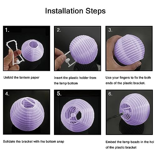 Vigdur Multicolor Lantern String Lights, Nylon Hanging Lantern String Lights Plug in Connectable, Waterproof Indoor Outdoor Lights for Patio Wedding Party Bedroom, 9.84FT - color: Multicolor