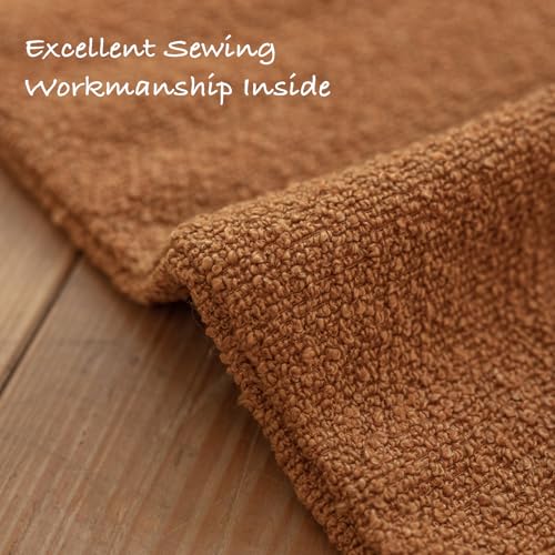 GEEORY Decorative Throw Pillow Covers 12x20 Inch Pack of 2,Textured Boucle Neutral Lumbar Cushion Cases for Bed Couch Sofa, Accent Mordern Farmhouse & Minimalist Home Decor (Orange) GE04-12 - color: Orange, size: 20" x 12" (Pack of 2)