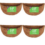 HFHOME 4 PCS 16 Inches Half Round Coco Liner, 16" Half Circle Wall Planter, Coco Fiber Replacement Liners for Wall Hanging Baskets - size: 16 inch-4P