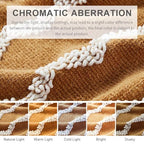 BOURINA Fluffy Chenille Knitted Fringe Throw Blanket Lightweight Soft Cozy for Bed Sofa Chair Throw Blankets, 60" x 80",Mustard - color: A-mustard, size: 60"×80"