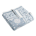 Levtex Home - Adare Blue - Throw - Bordered Floral - Blue, Navy and White - Quilted Throw (50x60in.) - Cotton - color: Blue