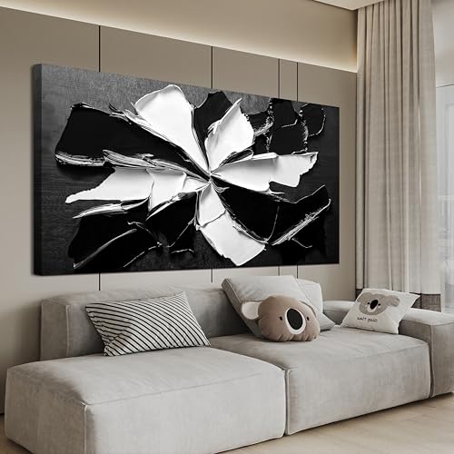 Abstract Wall Art Decoration Modern Wall Art Pictures for Living Room Abstract Canvas Art Wall Decor Minimalist Black and White Wall Art Prints Flowers Artwork for Walls Office Home Decor 20"X40" - color: JYQ-X, size: 40"L x 20"W