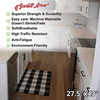 Buffalo Plaid Rug 28" x 43" - Indoor/Outdoor Black and White Checkered Rug - Area Rugs for Layered Door Mats Washable Carpet for Porch/Kitchen/Farmhouse - Washable Thick Plaid Hand-Woven Fabric