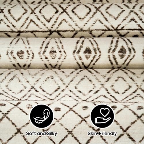 Small Rug 2x3 Washable - Moroccan Kitchen Area Rugs Low Pile Indoor Mat Non Slip with Rubber Backing Soft Area Rug Pet Friendly for for Entryway Front Door Bedroom 2x3 Geo Beige - color: Geo Beige, size: 2' x 3' (Rectangular)