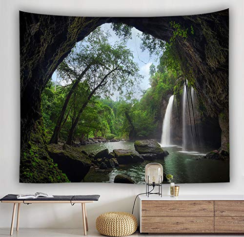 Llamazing Forest Home Decor Tapestry - Living Room Bedroom Decoration Curtain for Landscape and Magic (Waterfall, 78''L60''W) - color: Waterfall, size: 78"L x 60"W