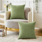 MIULEE Pack of 2 Couch Throw Pillow Covers 16x16 Inch Soft Sage Green Spring Chenille Pillow Covers for Sofa Living Room Solid Dyed Pillow Cases - color: Sage Green, size: 16" x 16" (Pack of 2)
