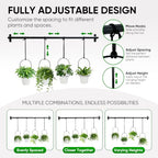 Hanging Planters for Indoor Plants with 4 Pots, Adjustable Window Plant Rod, Space-Saving Herb Garden Holder for Wall or Ceiling Mount (40in-4 Hanging basins)
