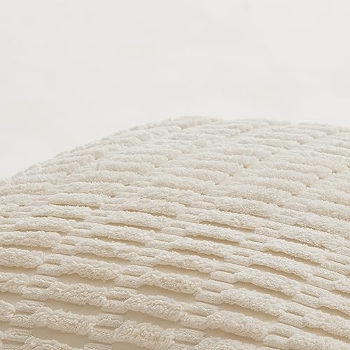 Fancy Homi Decorative Throw Pillow Covers for Bed Couch Bedroom Bench, Soft Corduroy Solid Pillow Case, Rustic Farmhouse Boho Room Decor,36" x 14" (Pack of 1),Cream - color: Cream, size: 36" x 14" (Pack of 1)