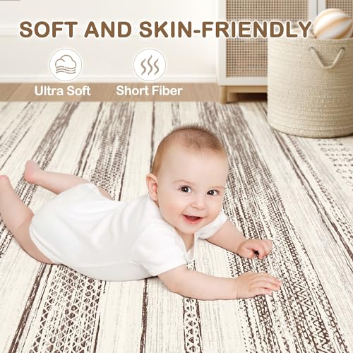 Tortania Area Rug Living Room Rugs - 2x3 Washable Soft Neutral Boho Moroccan Farmhouse Mat Indoor Floor Carpet for Bedroom Hallway Entryway Kitchen Home Office Decor - Beige - color: Beige, size: 2' x 3' (Rectangular)