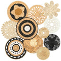 Tatuo 11 Pcs Boho Wall Basket Decor Bulrush Woven Wall Hanging Art Round Farmhouse Rustic Handmade Wicker for Summer Home, Bedroom, Living Room, Kitchen Decorations, Multi Sizes(Retro) - style: Retro