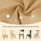 ELFJOY 4 Pack Chair Cushions for Dining Chairs Chair Pads Cushion for Kitchen Office Tufted Textured Square Seat Cushion with Ties (16" Khaki) - color: Khaki
