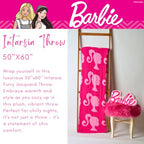 Franco Collectibles Barbie Adult Bedding Soft Cozy Chic Dream Lux Intarsia Knit Throw Blanket, 50 in x 60 in, (Officially Licensed Product) - color: Barbie, size: 50 in x 60 in
