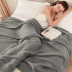 EMME Cotton Throw Blanket for Couch Soft Muslin Blankets 50"x60" Lightweight Breathable Blanket All Season Gauze Blanket, Grey - color: 06 - Grey, size: Throw (50" x 60")