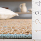 SAFAVIEH Area Rug 6x9 - Cape Cod Collection - Blue & Natural, Handmade Jute & Cotton, Ideal for Living Room, Bedroom, Dining Space (CAP236M)