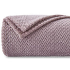 NEWCOSPLAY Super Soft Throw Blanket Light Purple Premium Silky Flannel Fleece Leaves Pattern Lightweight Bed Blanket All Season Use (Light Purple, Throw(50"x60")) - color: Light Purple, size: Throw(50"x60")