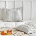 WARMDERN Light Grey Striped Pillow Covers King Pillow Cases Soft Microfiber Stripe Pillow Cases Set of 2 Boho Tufted Stripes Textured Pillowcase with Envelope Closure(Light Grey, King, 20x36 Inches) - color: Light Grey-striped, size: 20" x 36" (Pack of 2)