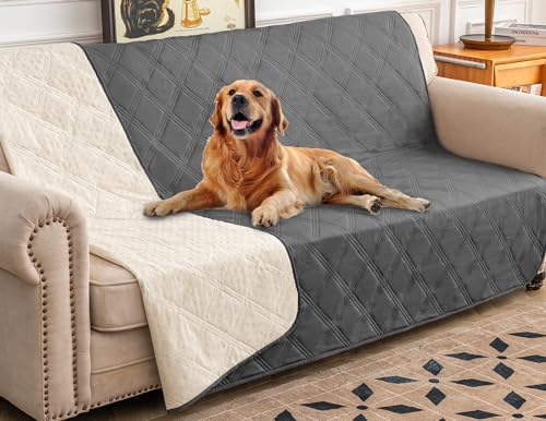 Ameritex Waterproof Dog Bed Cover Pet Blanket with Anti-Slip Back for Furniture Bed Couch Sofa - color: Darkgrey, size: 52x82 Inch (Pack of 1)
