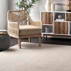 Rugs USA 2'6" x 10' Patricia Handmade Jute and Wool Indoor Runner Rug, Solid Farmhouse Design, Natural Fiber, for Bedroom, Living Room, Hallway, Office, Kitchen, Entryway, Ivory - size: 2'6" x 10' (Rectangular)