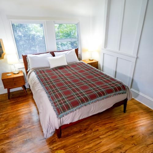 Pure Country Weavers Plaid Blanket Stewart Royal Tartan - Patterns Gift Tapestry Throw Woven from Cotton - Made in the USA (72x54) - color: Stewart Royal