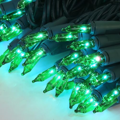 Green Christmas String Lights, 100 Count, Incandescent Mini Christmas Lights, Connectable Xmas Tree Light for Indoor Outdoor Garland Birthday Holiday St. Patrick Festival Party - color: Green