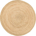 HOMEMONDE Handwoven Jute Area Rug - 4 feet Round Natural Yarn Loom Braided Rug - Eco-Friendly Boho Farmhouse Reversible Design for Bedroom, Living Room, and Kitchen (Natural) - size: 4' (Round)