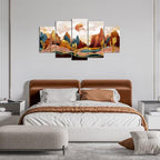 KLVOS Abstract Mountain Canvas Wall Art Large Nature Scenery Wall Decor Sunrise Desert Cactus Wilderness Minimalism Rustic Landscape Picture Print Artwork for Living Room Bedroom Office Home Decor