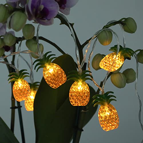 Vigdur 2 Packs Pineapple String Lights - Battery Operated with 20LED Fun Patio Lights for Party Bedroom Home Birthday Indoor Outdoor Hawaiian Tropical Tiki Gifts Decor,13Ft - color: Pineapple Lights