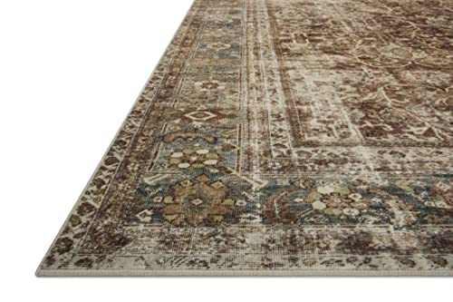 Loloi Magnolia Home by Joanna Gaines Sinclair Collection SIN-01 Rust/Lagoon 2'-3" x 7'-6", .25" Pile Height, Machine Washable, Runner Rug - color: Rust / Lagoon, size: 2'3" x 7'6" (Rectangular)