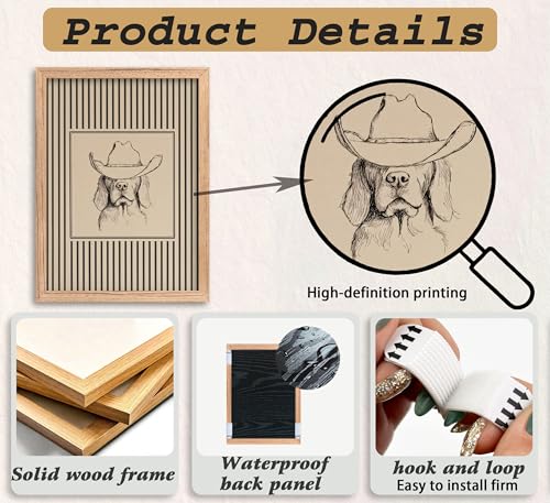 Vexlynora Vintage Cowboy Dog Wall Art - Striped Western Pet Canvas Decor Animal Sketch Artwork Picture for Living Room Bedroom - color: Cowboy Dog, size: 16"L x 12"W